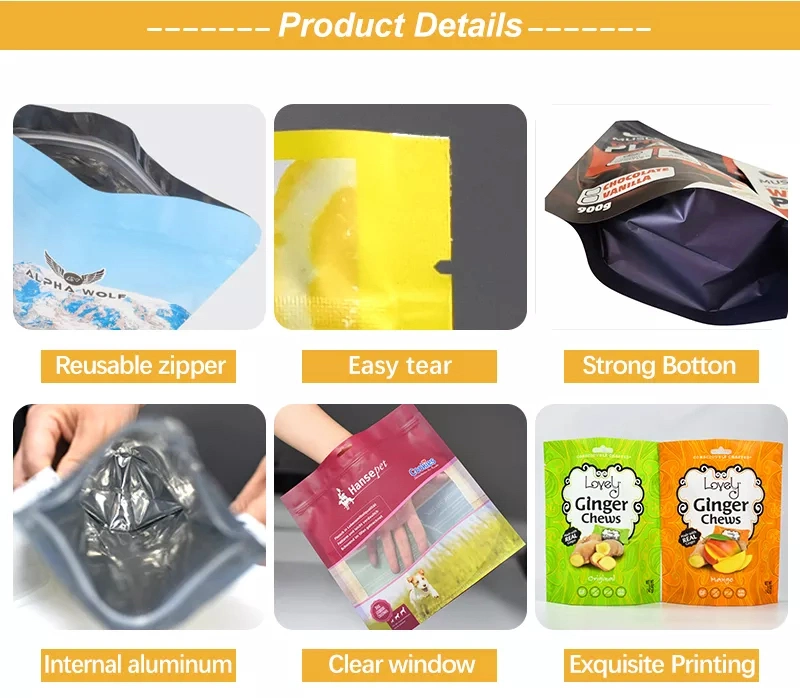 Custom Unique Logo Printed Packaging Aluminum Foil Moisture Smell Proof Mylar Plastic Heat Sealing Flat Pouch Bag