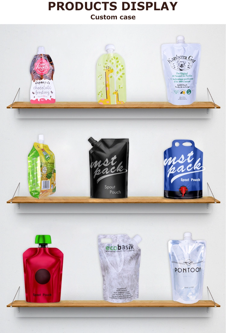200ml 500ml Clear Recyclable Plastic Pet/PE Doypack Drink Spout Pouch for Liquid Detergent Juice Beverage Wine